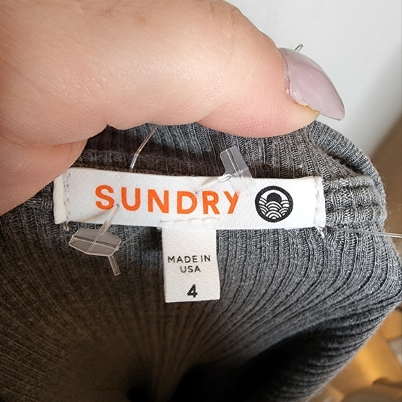 NWOT SUNDRY ribbed stretch Dress - Picture 2 of 15